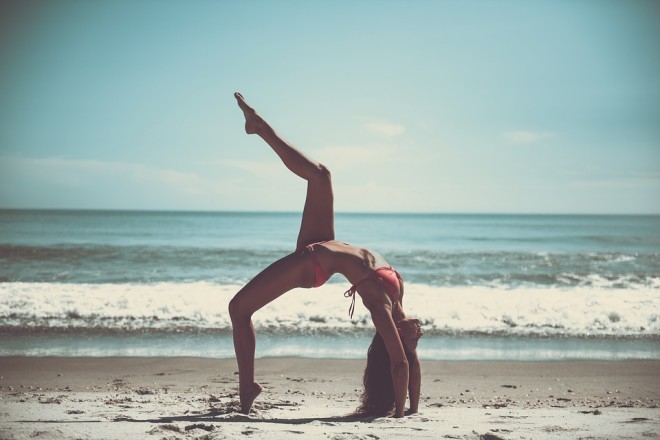 yoga in beach